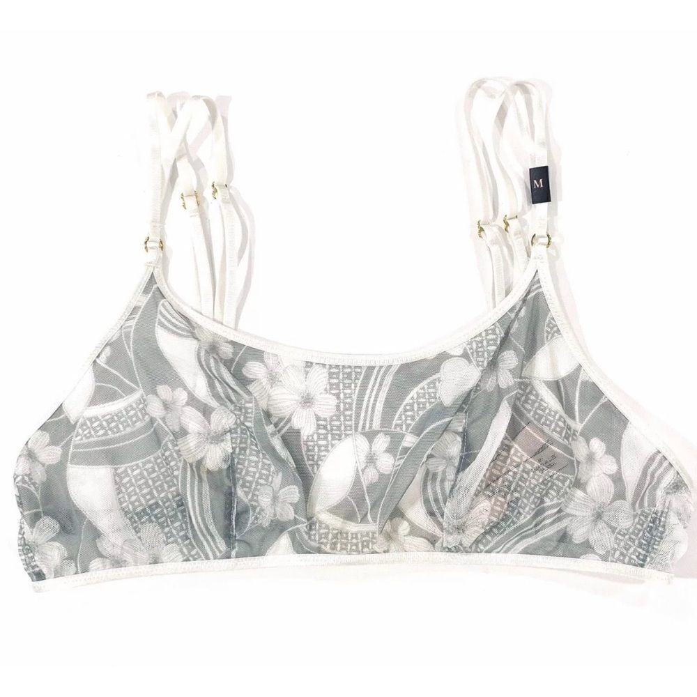 Victoria’s Secret Sexy Sheer Mesh Scoop Neck Unlined Bralette Bra gray - Picture 7 of 11